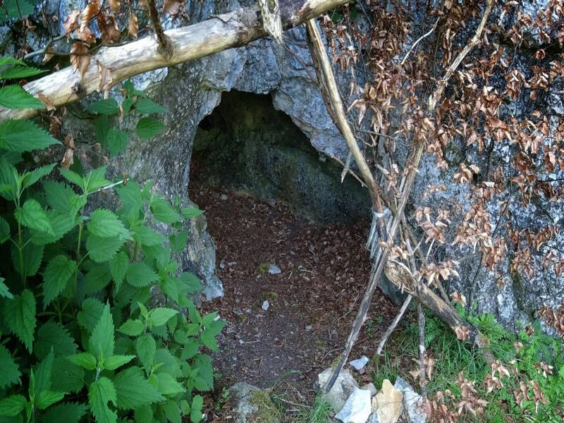 Höhle bei Hohenerpfingen umgeben von Brennnesseln.