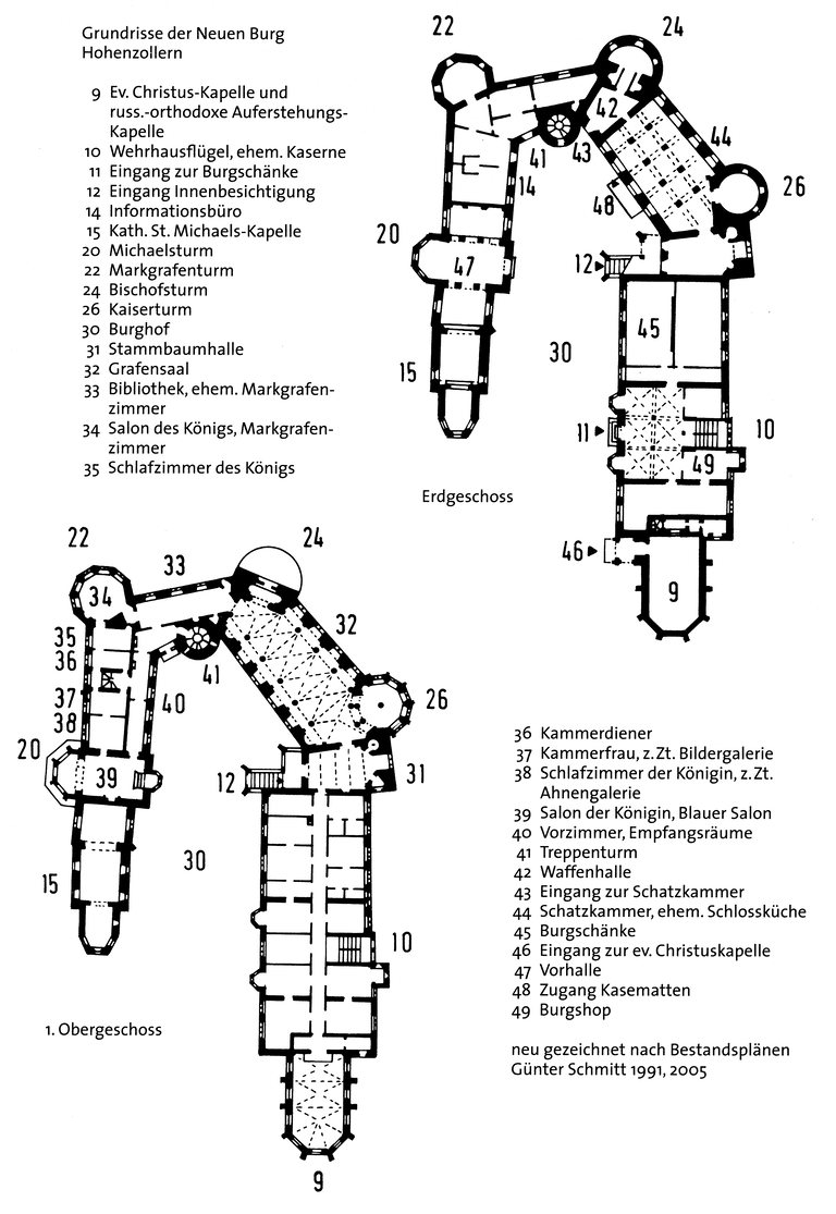 Grundriss der neuen Burg Hohenzollern (Günter Schmitt).