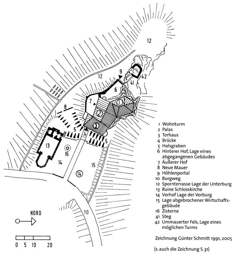 Plan der Burg Straßberg (Günter Schmitt).
