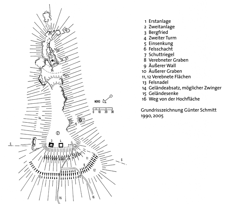 Plan der Burg Hasenfraz (Günter Schmitt).