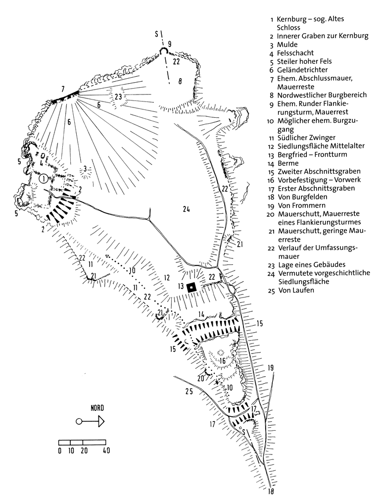 Plan der Burgruine Schalksburg (Günter Schmitt).