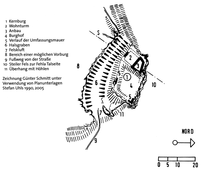Plan der Burg Leckstein (Günter Schmitt).