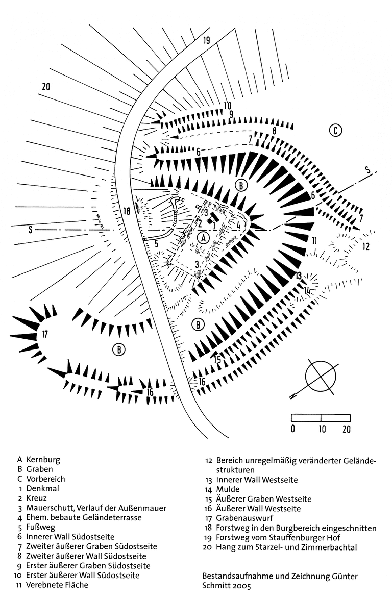 Plan der Burg Stauffenberg (Günter Schmitt).