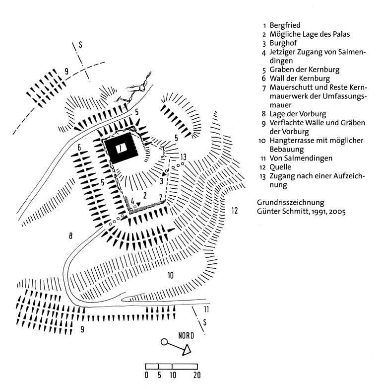 Plan der Burg Salmendingen (Günter Schmitt).